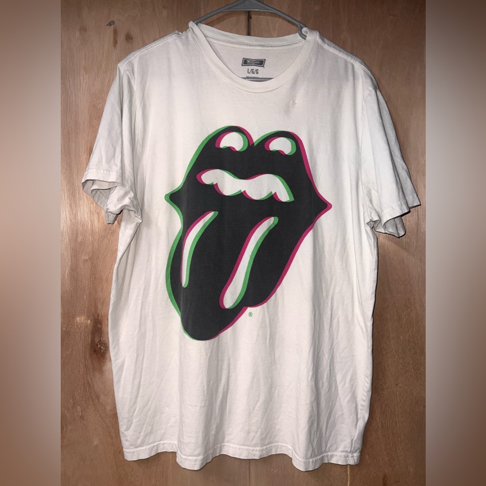 The Rolling Stones T Shirt Size L White  Retro.  White